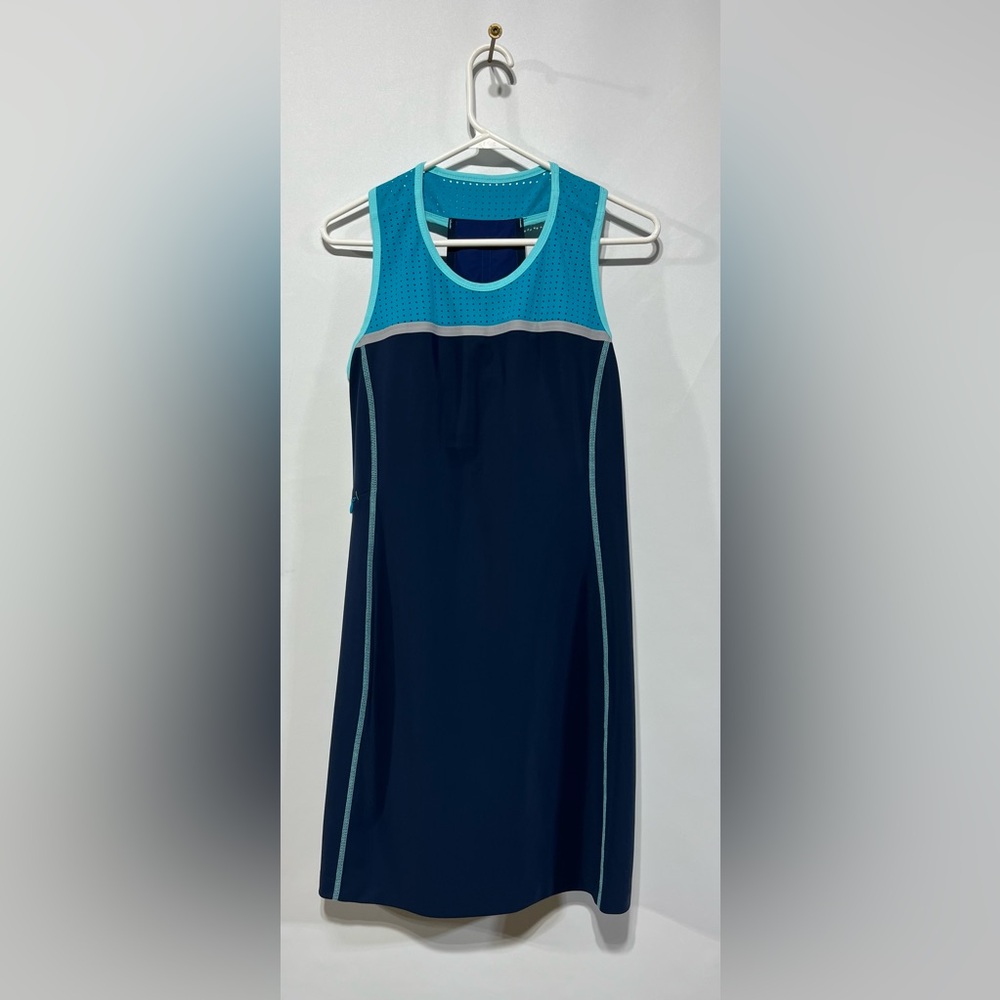 Title Nine‎ Twisted Sister Mini Dress In Navy and Aqua Size Medium Women’s NWT